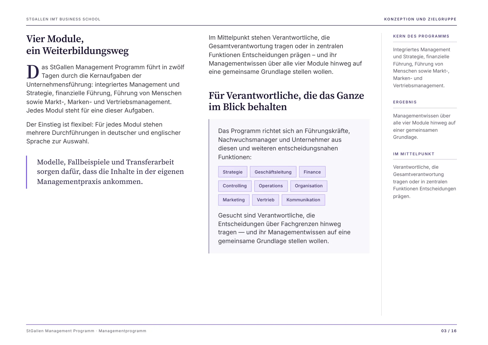 StGallen Management Programm · Seite 3